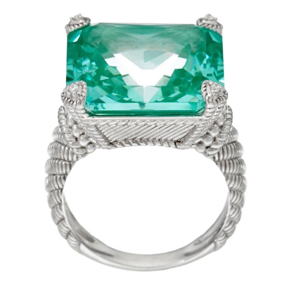 JUDITH RIPKA Sterling Silver 19 ct cubic zirconia ring